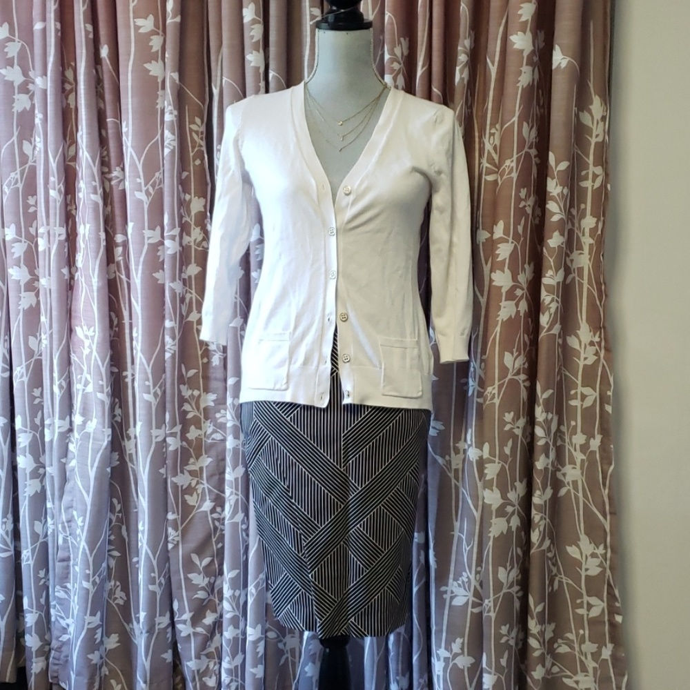 Spense knits petite white cardigan sz ps
